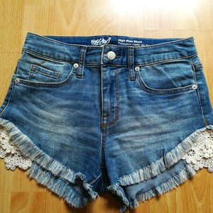 Massimo Denim Lace High Rise Shorts Super Stretch
